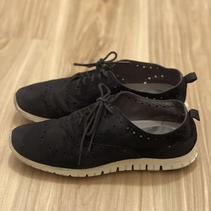 Cole Haan Suede Genuine Leather Oxford Loafers - Black Size 7